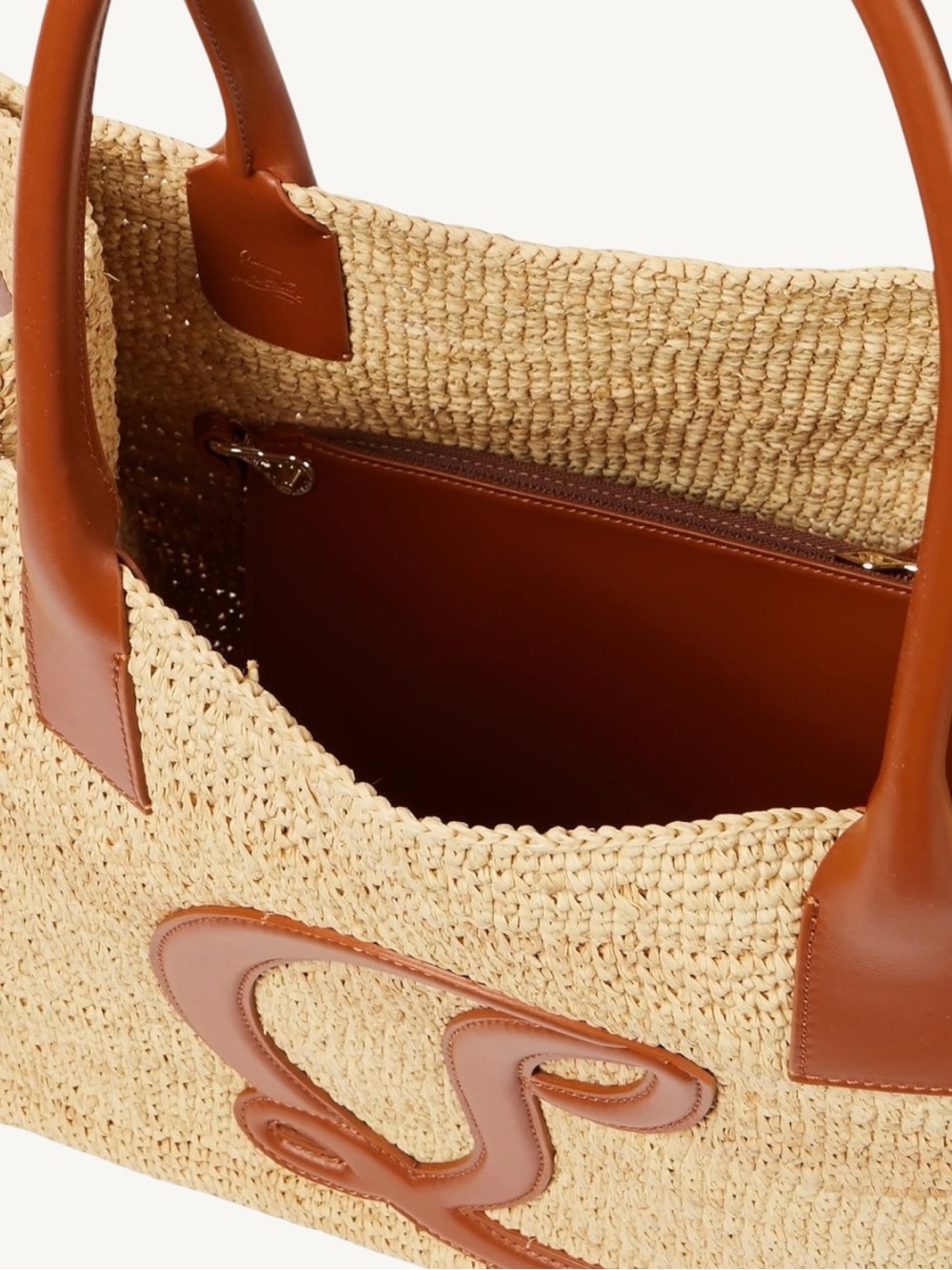 NWT Christian Louboutin Large By My Side Raffia Tote Bag Woven Travel Summer - Picture 8 of 16